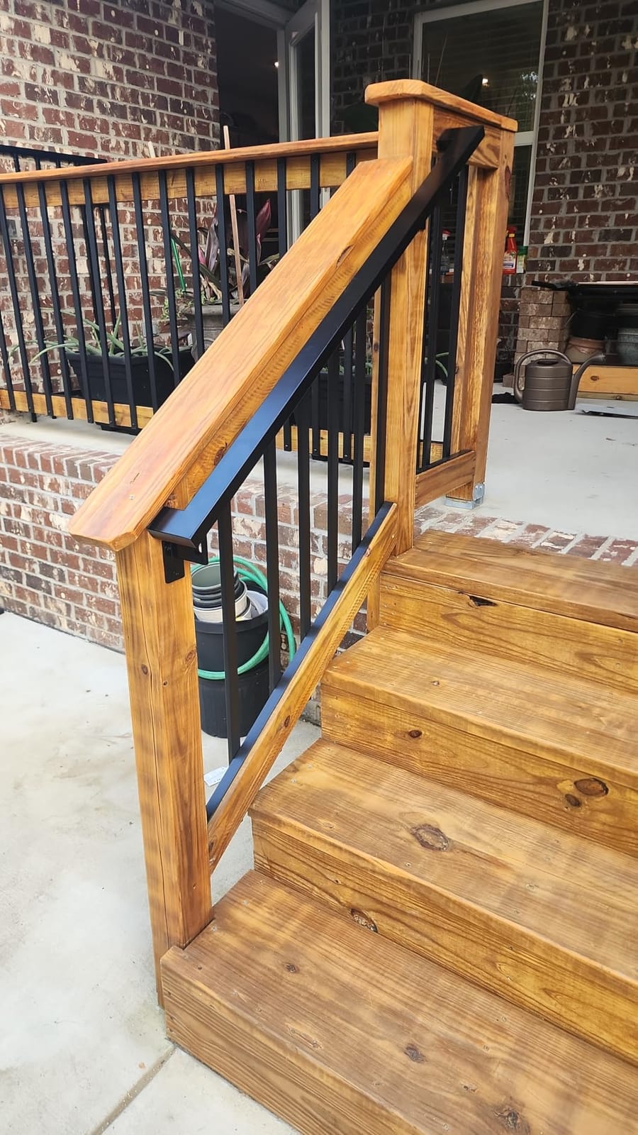 Modern Aluminum Handrail Complete DIY Kit - Matte Black with Adjustable Wall Mount Brackets Included (12' Length) customer photo 2