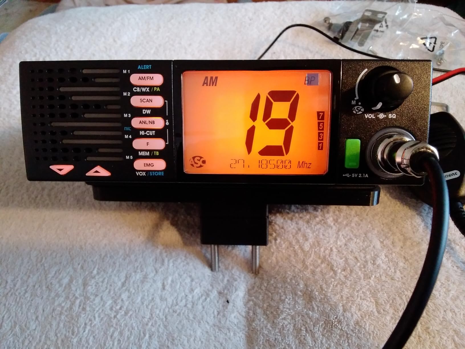 President JFK III FCC AM/FM Trucker CB Radio - OEM Truck Size with Front-Firing Flashing RX/TX Speaker, 7-Color Display, NOAA Weather Channel, USB Port, ASC, Noise Filter, Scan Skip customer photo 2