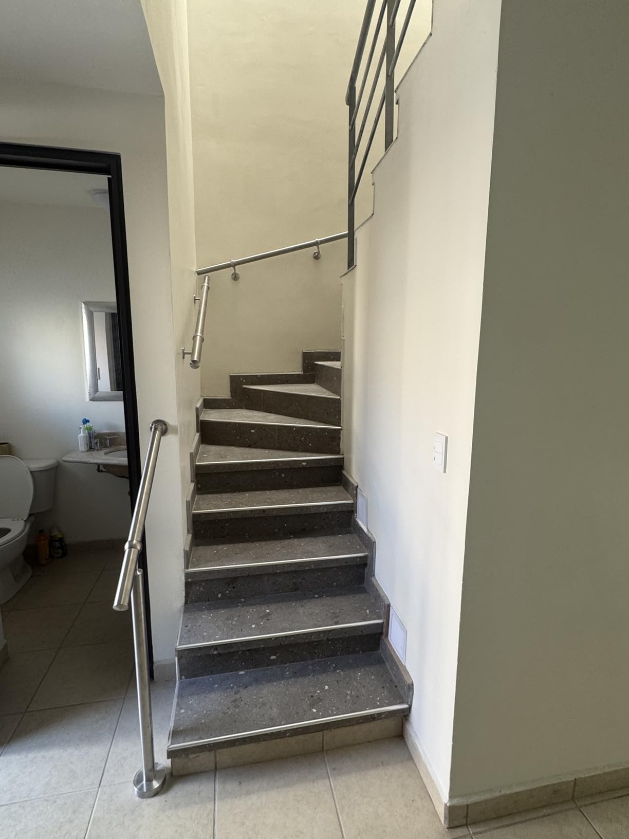 Stair Handrail Kit 12FT, Stainless Steel 304 Wall Mount Railing System, 1-11/16 Inch Pipe Secure Grab Hand Rail for Staircase Indoor House Decor Outdoor, Industrial Modern Style- Silver customer photo 2