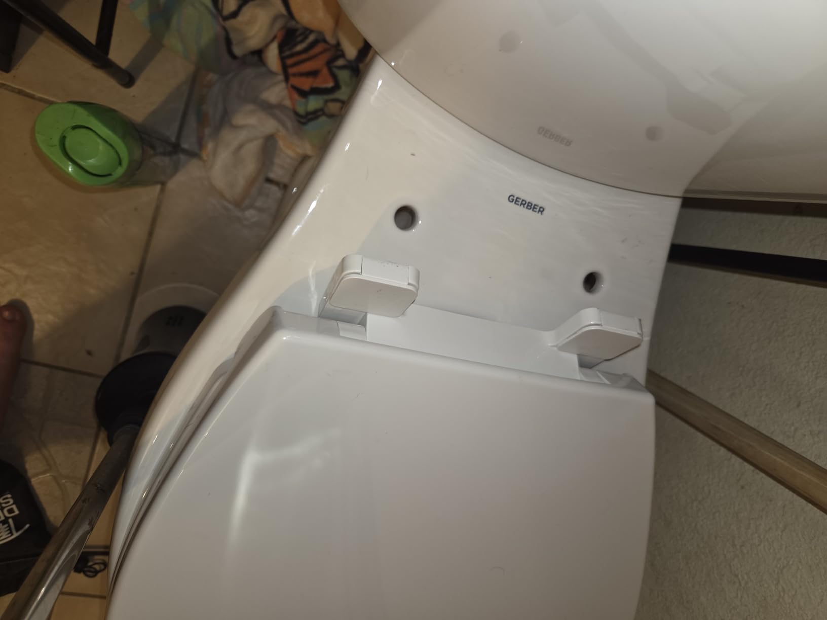 Gerber Maxwell Crest Round Two-Piece Toilet, Soft-Close Seat, White | Efficient flush clears the bowl with ease | Tool-free install kit with wax ring included | Glazed trapway prevents clogs customer photo 1