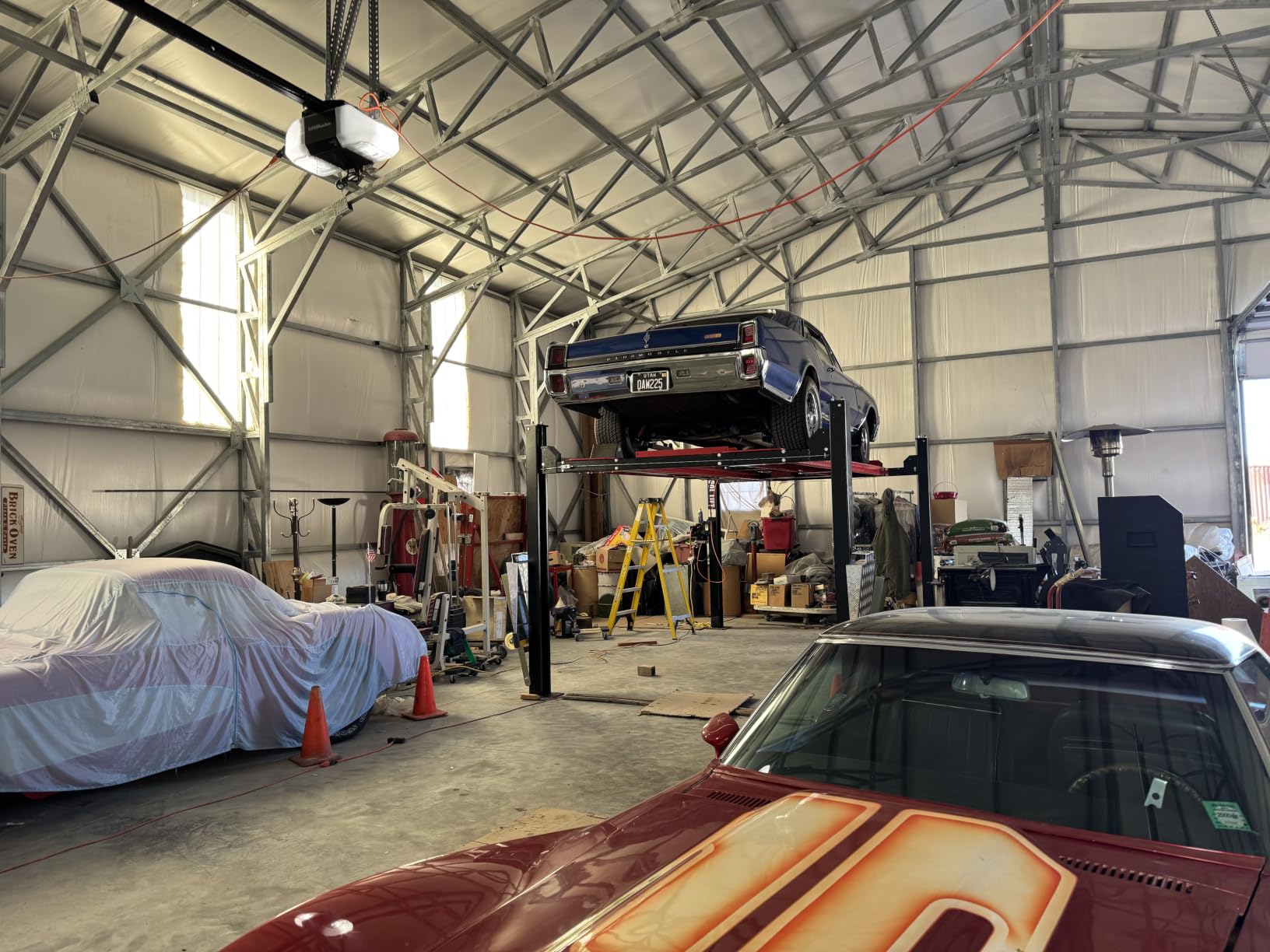KT-4H950 110V 3.0HP Four Post Lift Car Truck Parking Hoist Aluminum Plate with Casters and 9500Lbs Lifting Capacity,Max Lifting Height 84.5 Inch Extra Wide 113 Inch customer photo 2