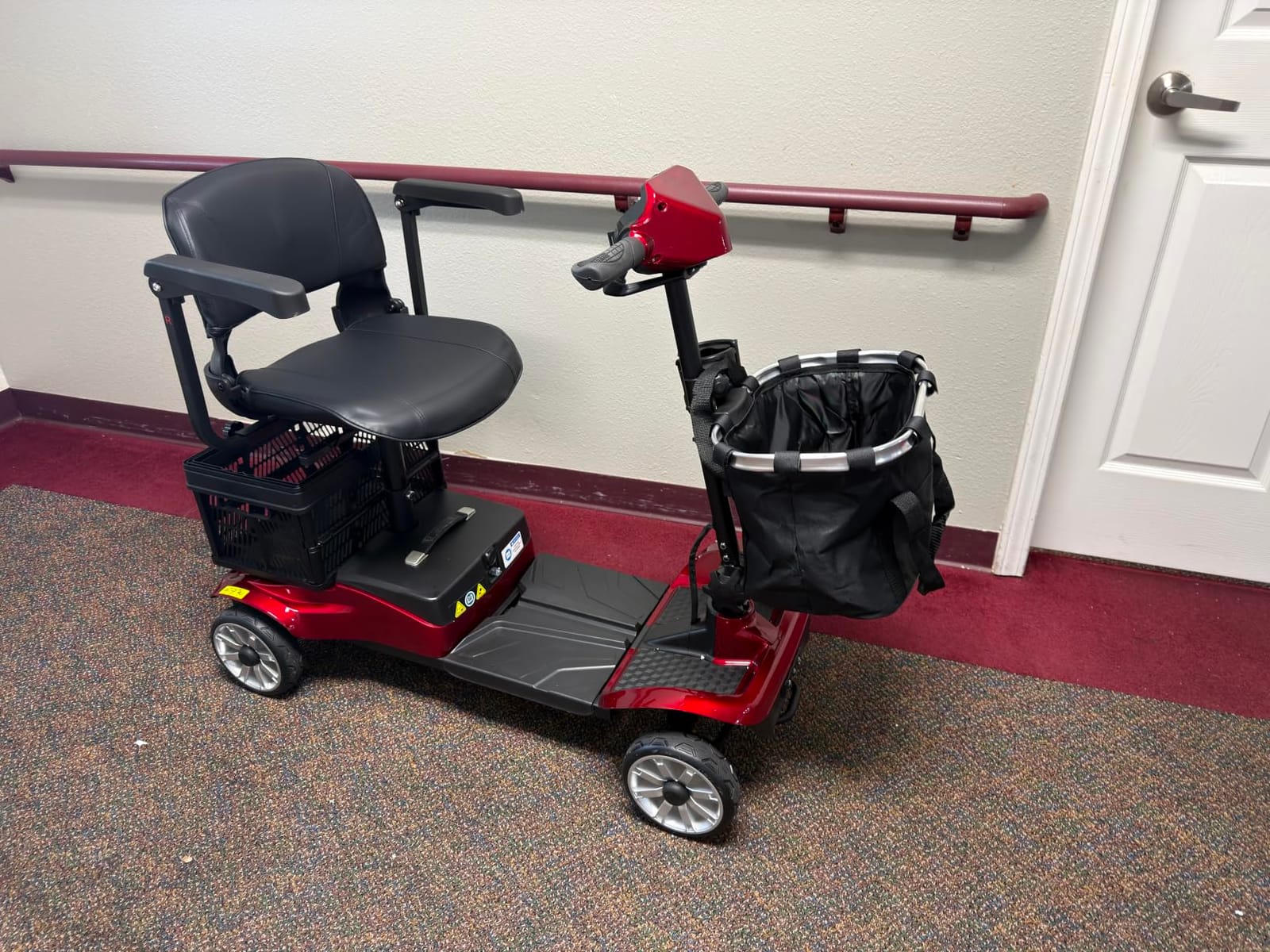 Foldable 4-Wheel Mobility Scooter for Adults – Portable Motorized Scooter with 330 lbs Capacity, Detachable Battery, Dual Baskets, Cup & Phone Holder, Blue customer photo 1