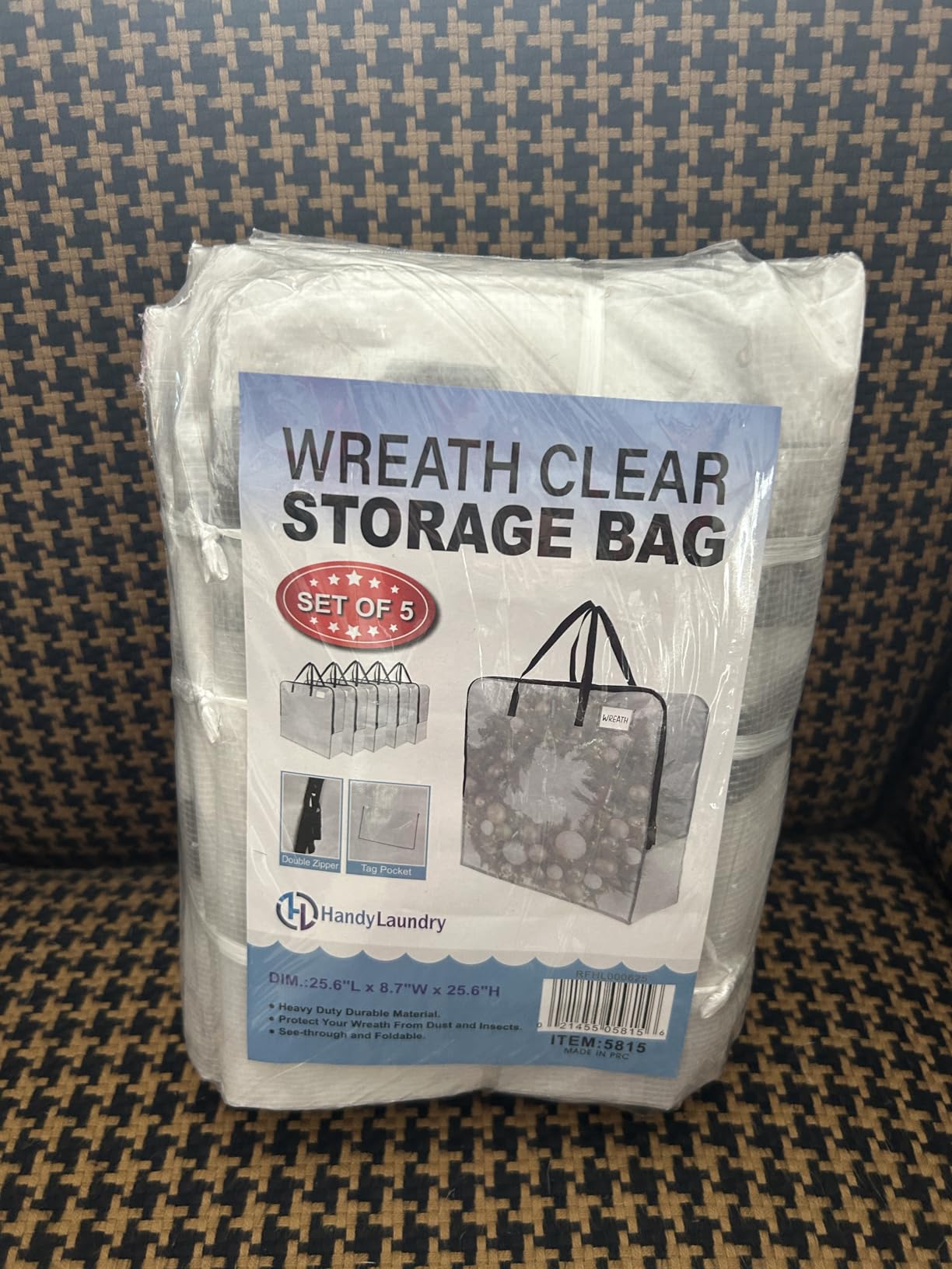 Handy Laundry 5-Pack Wreath Storage Bag, 25