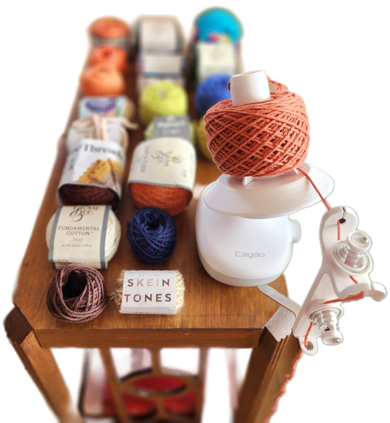 Caydo Electric Yarn Winder M1, Effortless Yarn Organizer for Crochet Lovers | Auto Winding with Dual Tension Spring Stepless Speed, Compact 7oz Pretty Cake, Ideal Craft Helper for Yarn Enthusiasts White customer photo 2