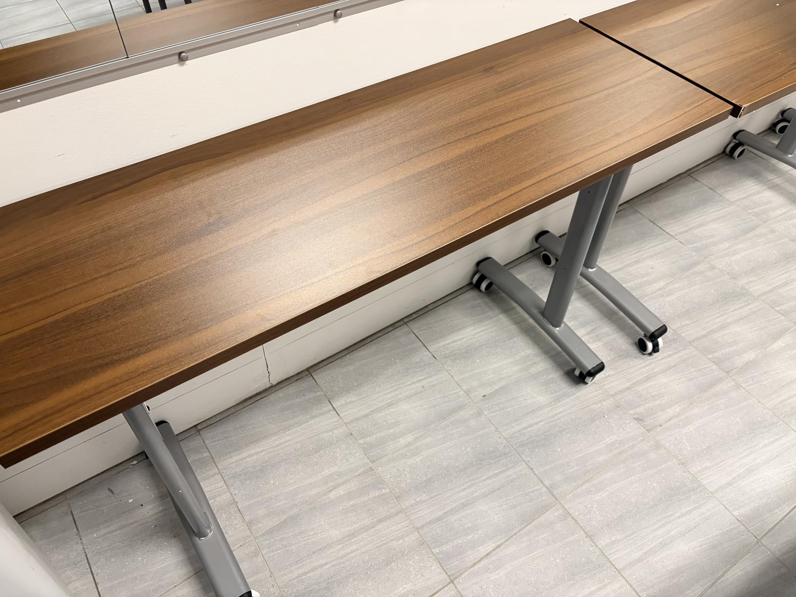 Heavy-Duty Folding Training Table with Locking Casters | Mobile Desk for Conference Room, School Classroom & Training Center | Commercial-Grade, Space-Saving (1, Without Panel, 47IN) customer photo 1