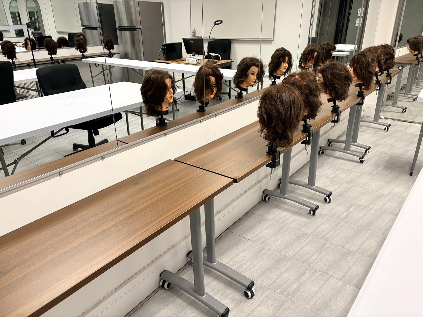 Heavy-Duty Folding Training Table with Locking Casters | Mobile Desk for Conference Room, School Classroom & Training Center | Commercial-Grade, Space-Saving (1, Without Panel, 47IN) customer photo 2
