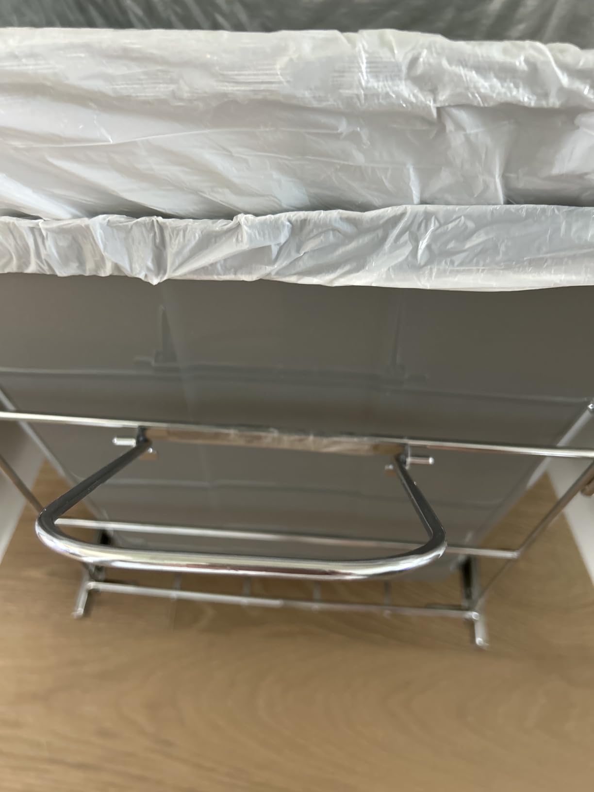 FOHERE Pull Out Trash Can Under Cabinet, 35 QT Double Under Sink Trash Can Waste Container with Chrome Wire Bottom Mount and Handle, Heavy Duty Garbage Recycling Bin customer photo 2