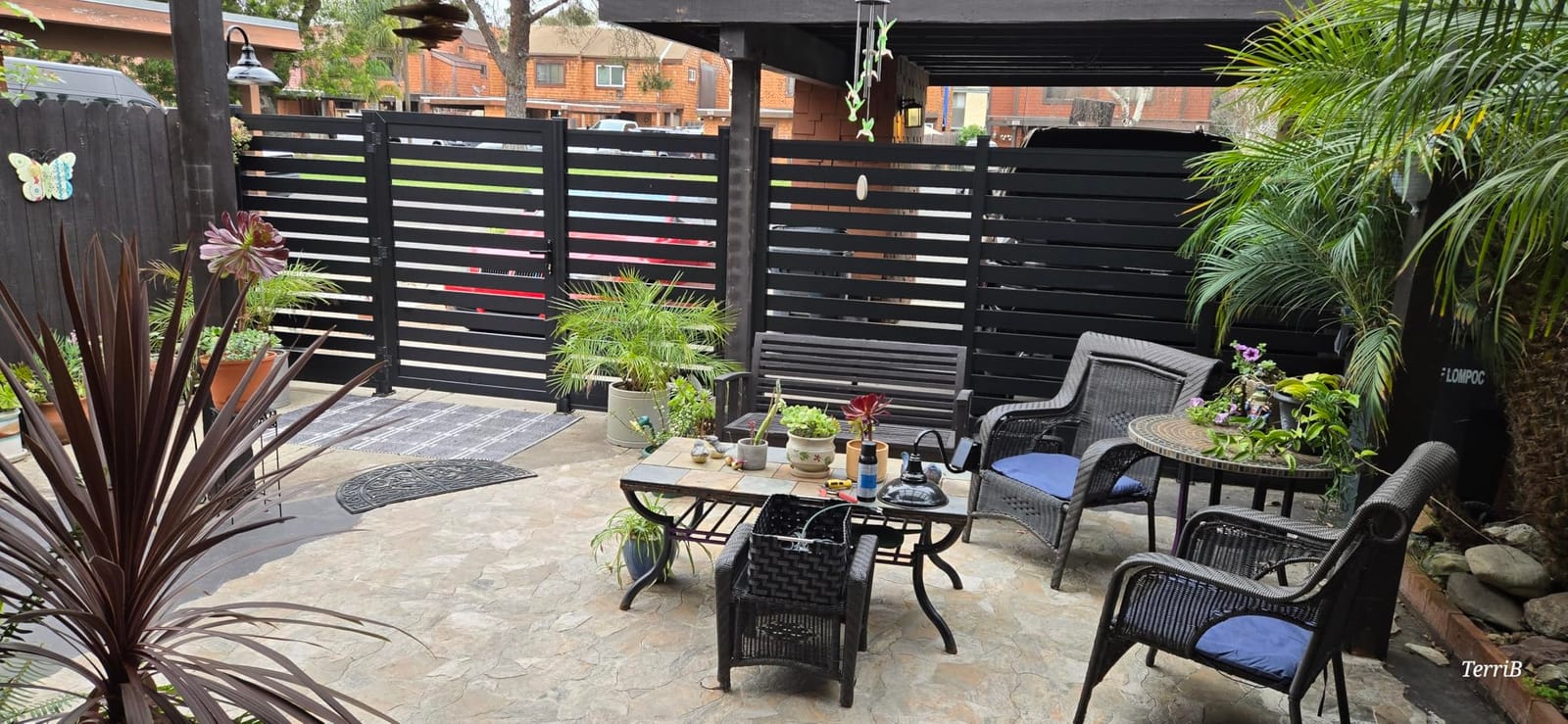 6 Ft×6 Ft Aluminum Alloy Fence Panels, Black Privacy Fence, Decorative Lattice Fence, Garden, Patio, Backyard, Wind Resistant Fence with 2 No-dig Post(6.1 FT H) customer photo 1