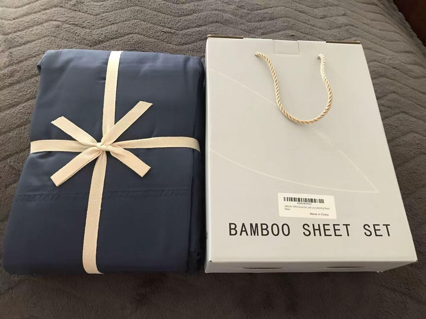 LBRO2M 100% Rayon Derived from Bam_boo Cooling Bed Sheet Set 19