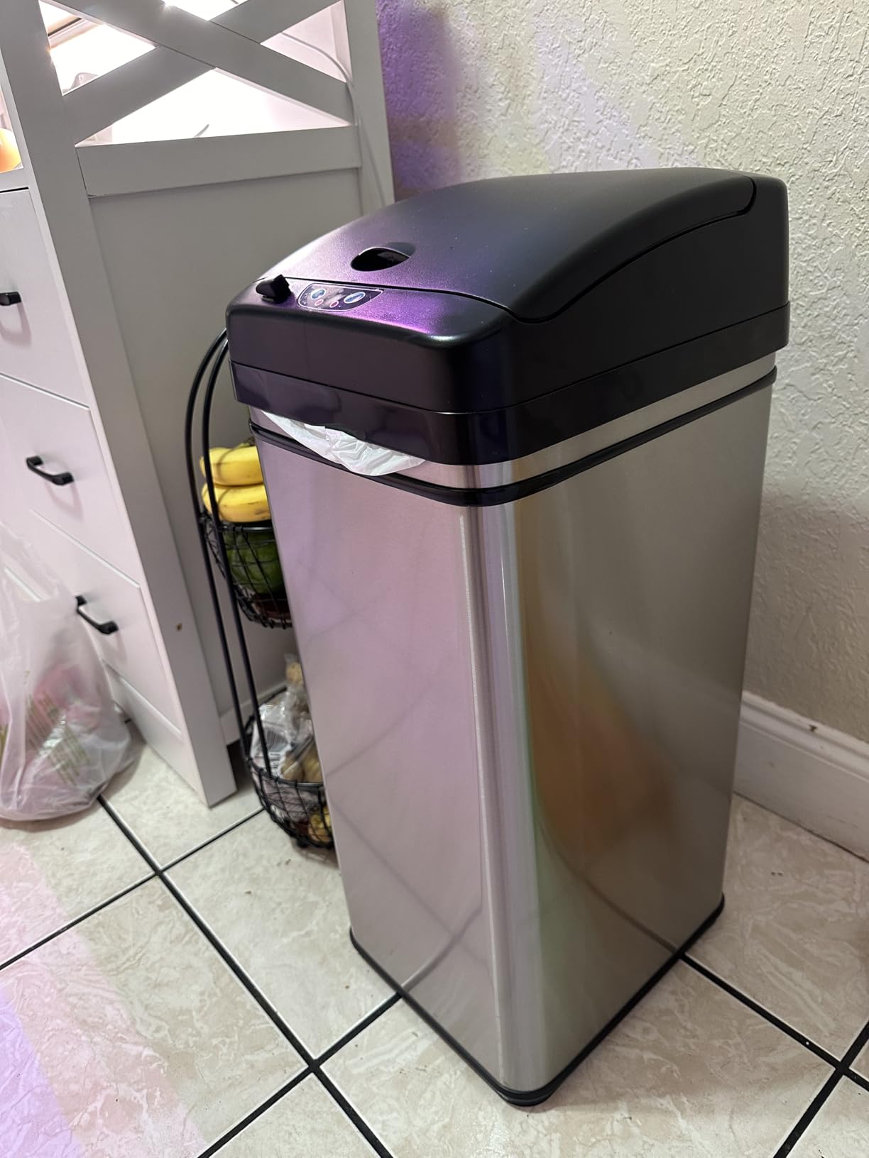 iTouchless 13 Gallon Sensor Trash Can with Lid | Pet Lock and Odor Filter | Patented 50L Auto Motion Sensor Kitchen Garbage Can | Fingerprint-Proof Luxury Stainless Steel Rectangular Wastebasket, Black customer photo 1