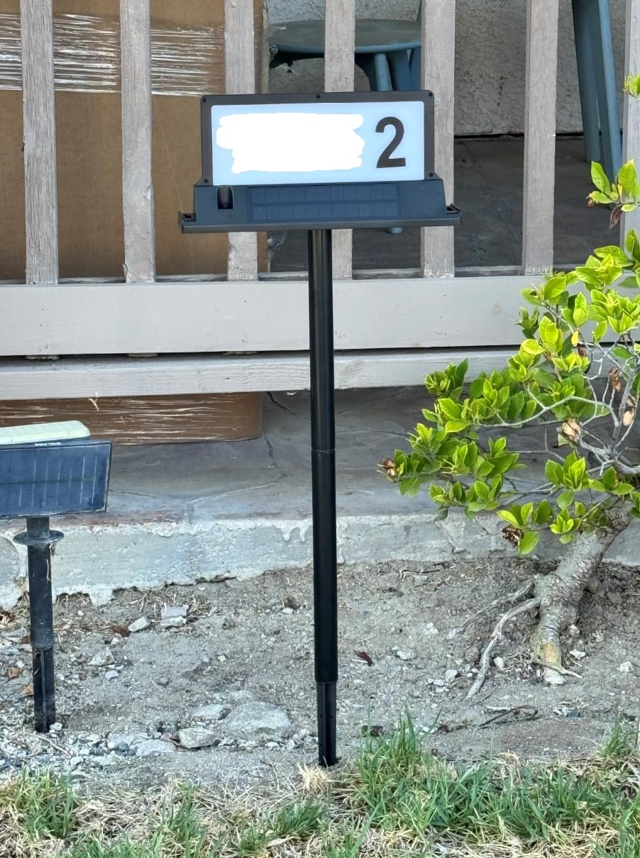 Solar Address Sign for House Numbers with Magnetic Mount & Dual-Sided LEDs, Dual-Sided Solar Panels, Magnetic/Stake/Wall Mount, 8 Color Modes, IP65 Waterproof, Dusk-to-Dawn for Mailboxes House Numbers customer photo 1