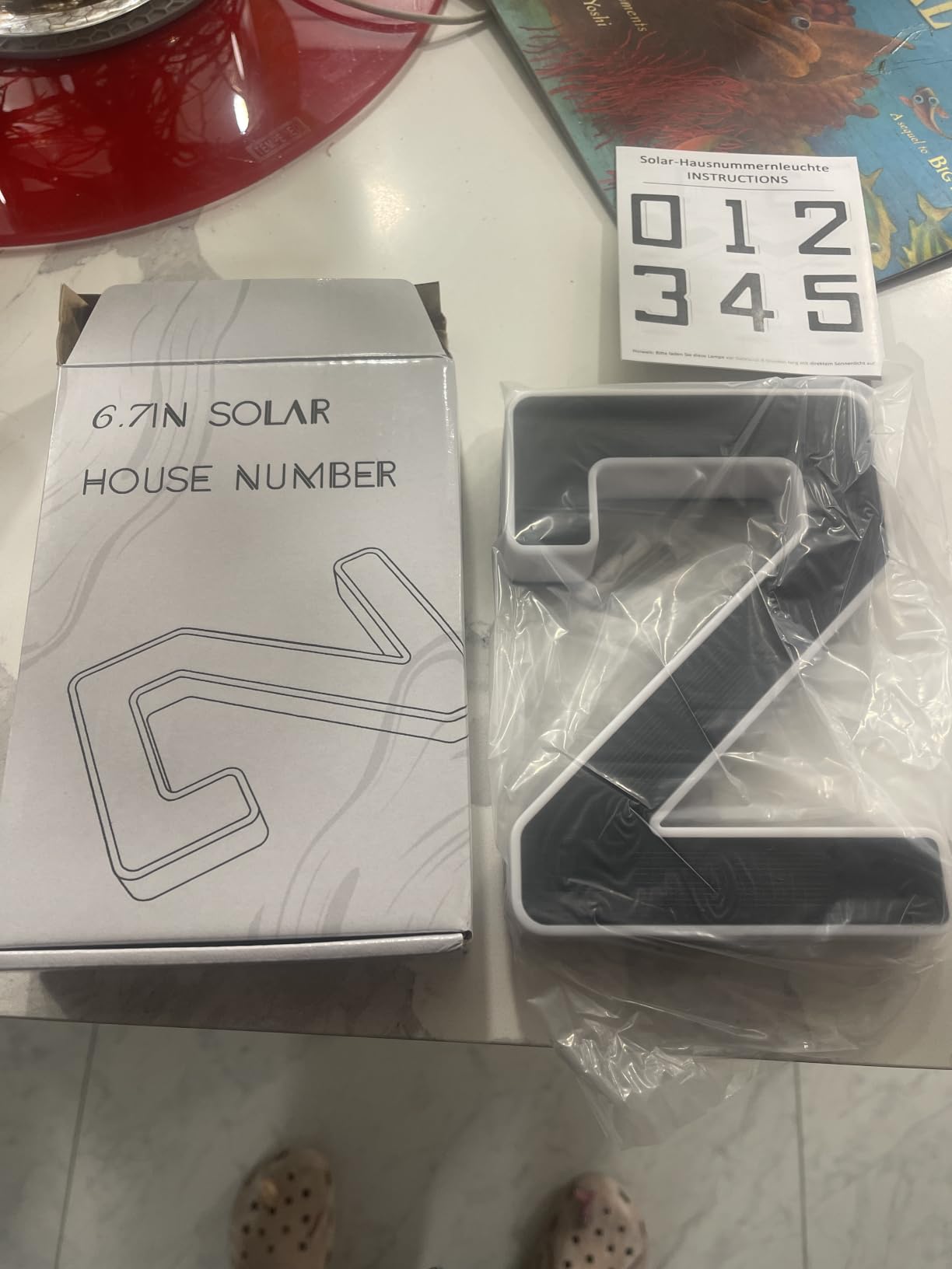 ISUNMEA 6.7 Inch Solar Lighted House Numbers for Outside, LED Backlit Light | Light Up Waterproof LED Address Signs for Houses, Illuminated House Number Light for Yard Porch Outdoor customer photo 1
