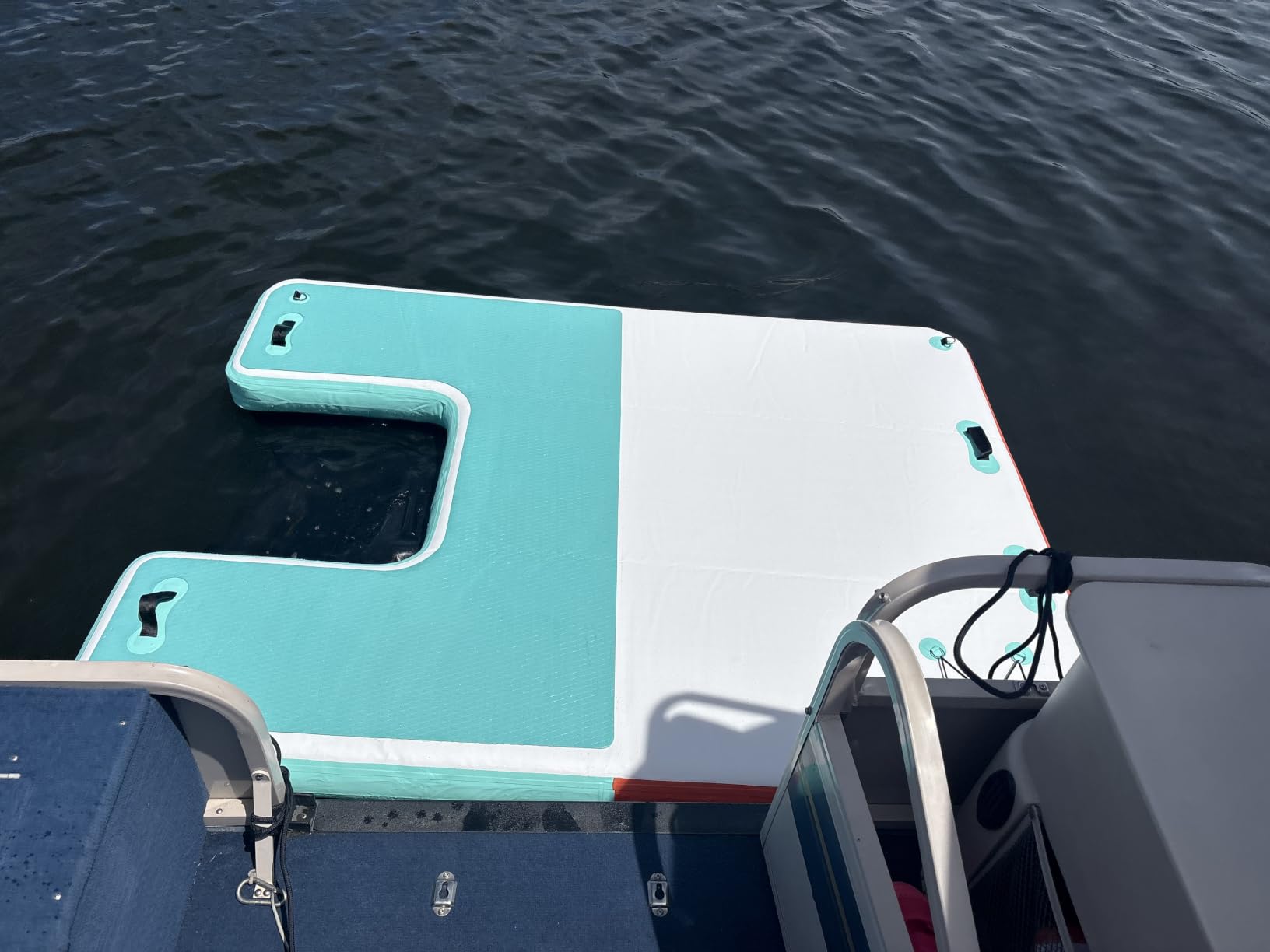 HeySplash Inflatable Floating Dock, 8x6ft Air Dock with Water Access Ramp | Floating Docks with Non-Slip EVA Surface for Lake, Pool, Boat Family Party, Up to 4-6 People customer photo 1