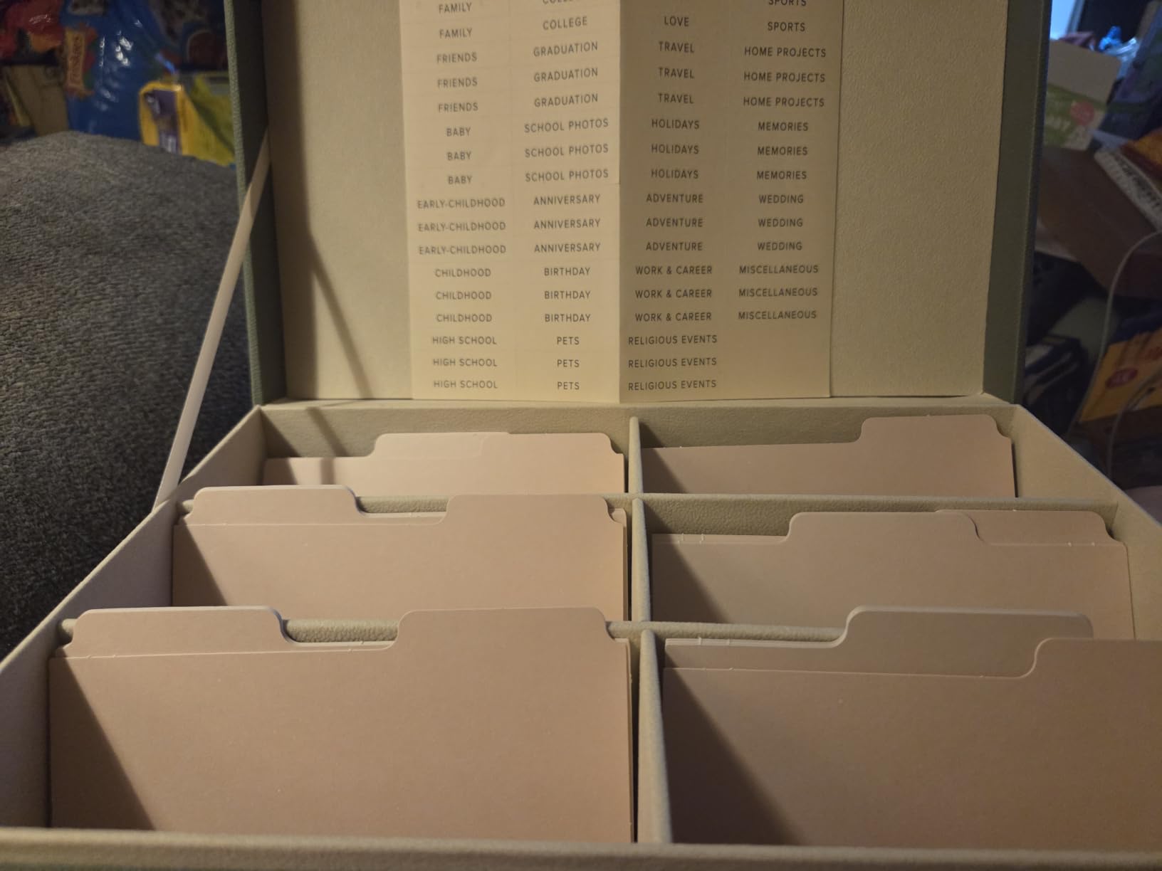 Decorative Photo Storage Box - PU Leather Organizer for 1200 4x6 Photos | Sturdy Scrapbook Storage Containers with Dividers and Lid - Portable Box Safely Stores Your Pictures customer photo 1