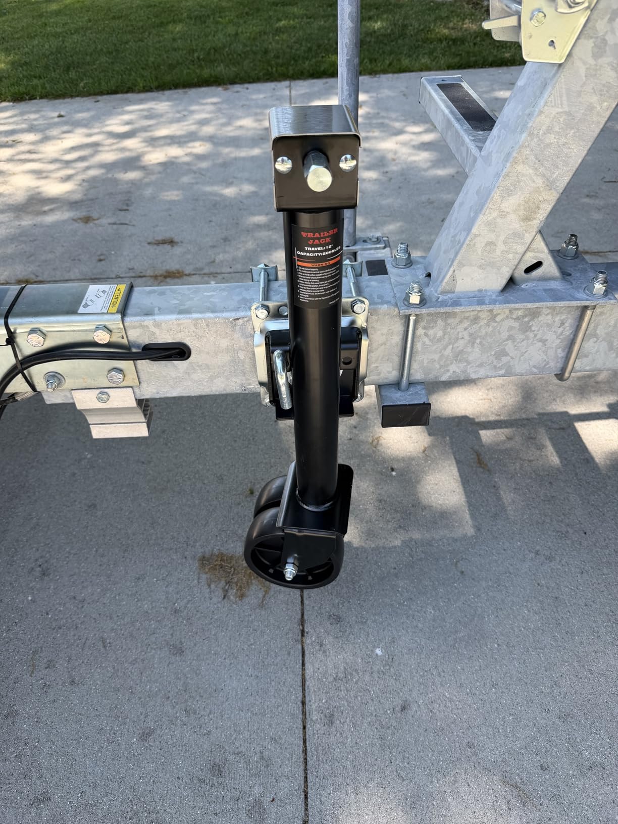 2000 lbs Trailer Jack with Dual Wheel, 20-24V Cordless Drill Compatible, 12