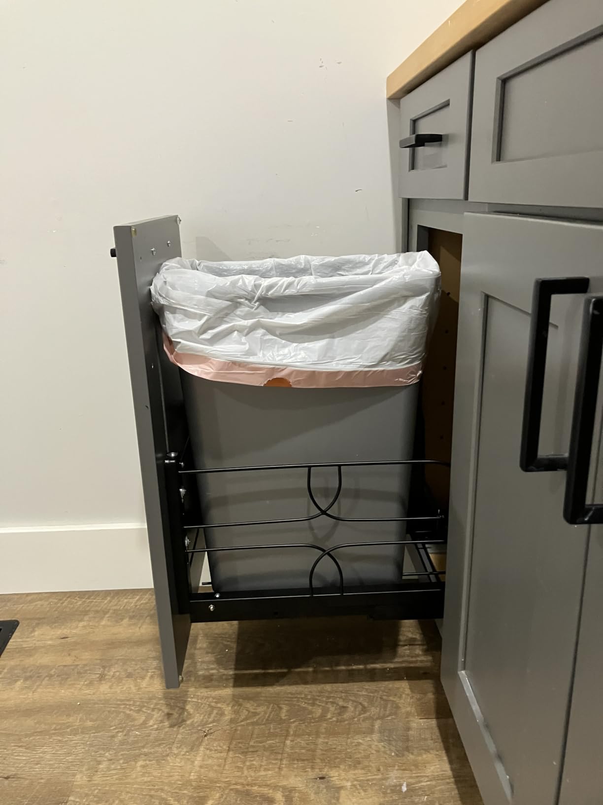Double Pull Out Trash Can Under Cabinet with Handle, 37 QT Basic | Under Sink Pull Out Kit with Full Extension Slide, Easy Installation for Kitchen Cabinet Organizer customer photo 2