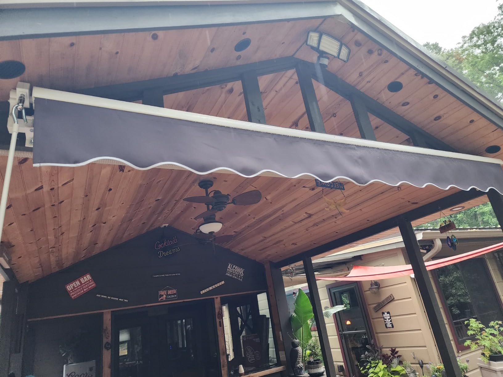 GDPFN 13' x 10' Awning for Patio, Sunsetter Retractable Awning Waterproof Cover Outdoor Patio Canopy, Sun Shade with Manual Crank Handle, Porch Shades for Outdoor, House, Deck, Dark Gray customer photo 1