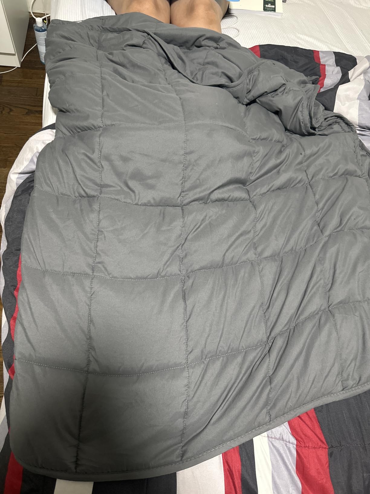Smart Queen Weighted Blanket 20lbs (60”x80”,Grey) Full Size Soft Cooling Heavy Blanket for Sleeping, Breathable All Season Comfort with Premium Glass Beads,Machine Washable customer photo 2