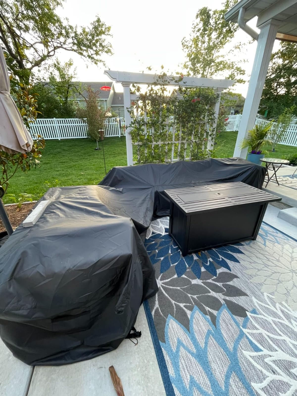 Mrrihand L-Shaped Patio Sectional Sofa Cover, Waterproof Outdoor Sectional Cover, Heavy Duty Garden Furniture Cover with Air Vent 110