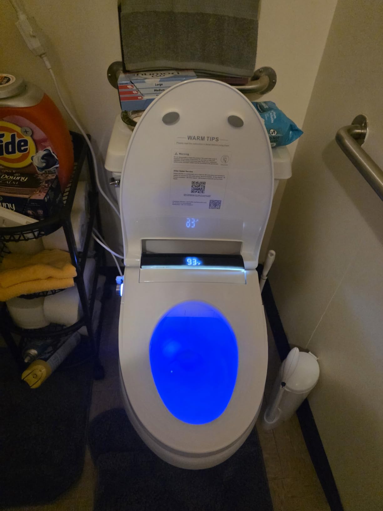Bidet Toilet Seat, Voice Control, Auto Open, Heated Water, Elongated | Warm Air Dryer, Heated Seat, LED Temp Display, Wireless Remote, Self-Cleaning Nozzle, Night Light, Bubble Shield customer photo 1