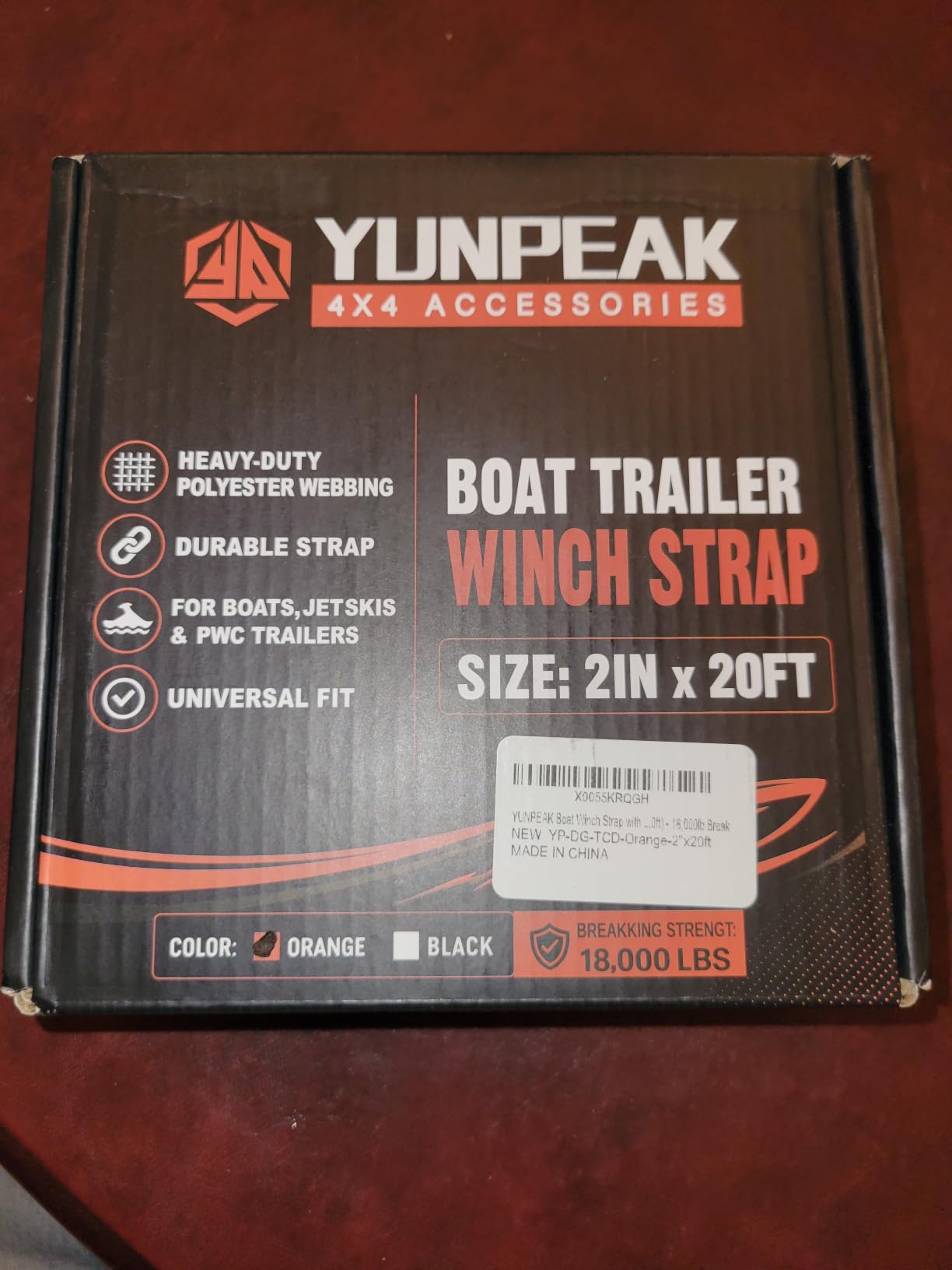 Heavy Duty Boat Winch Strap with Hook (2