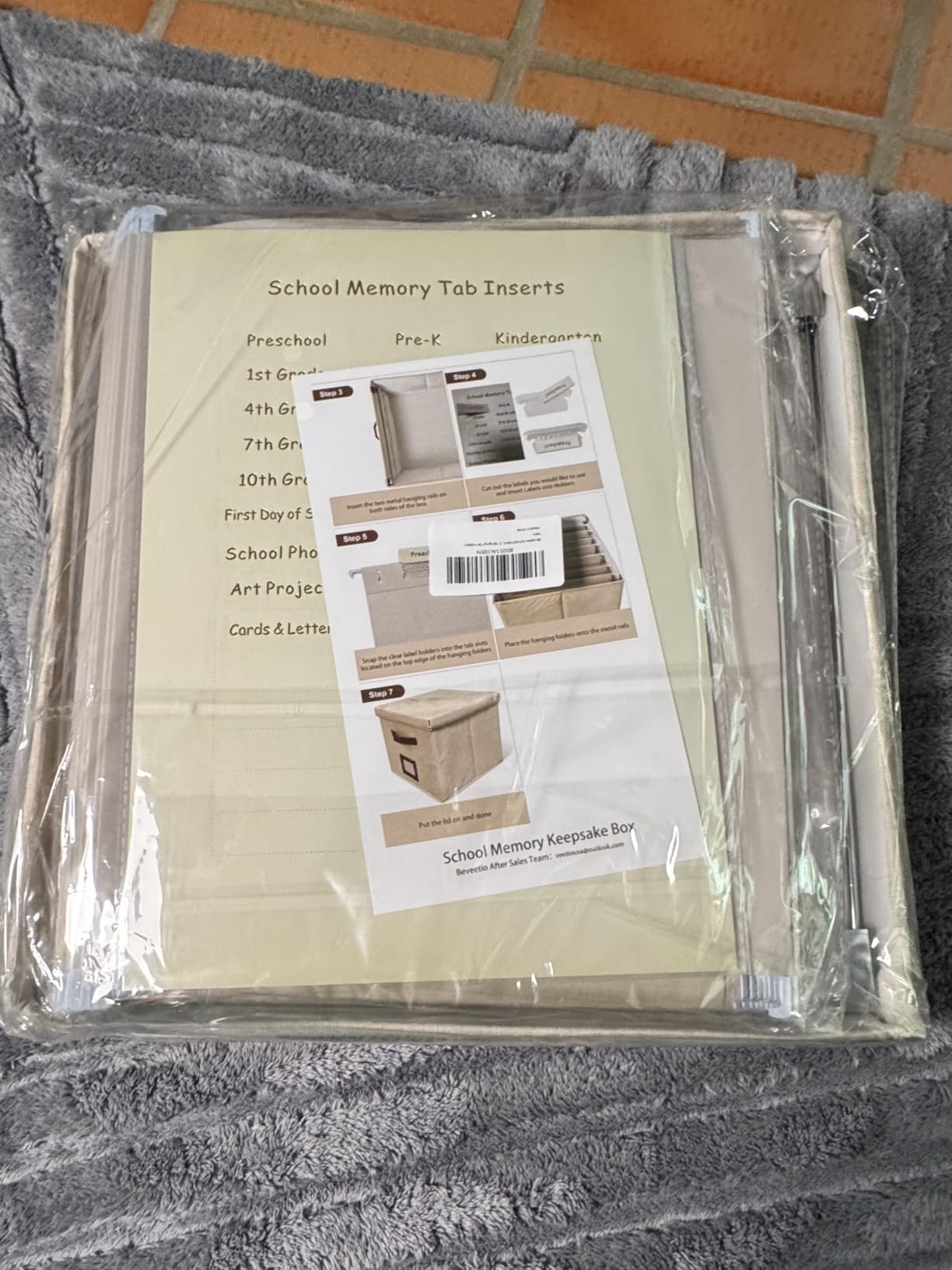 School Memory Box Organizer K-12 for Keepsakes with 25 Hanging File Folders customer photo 1