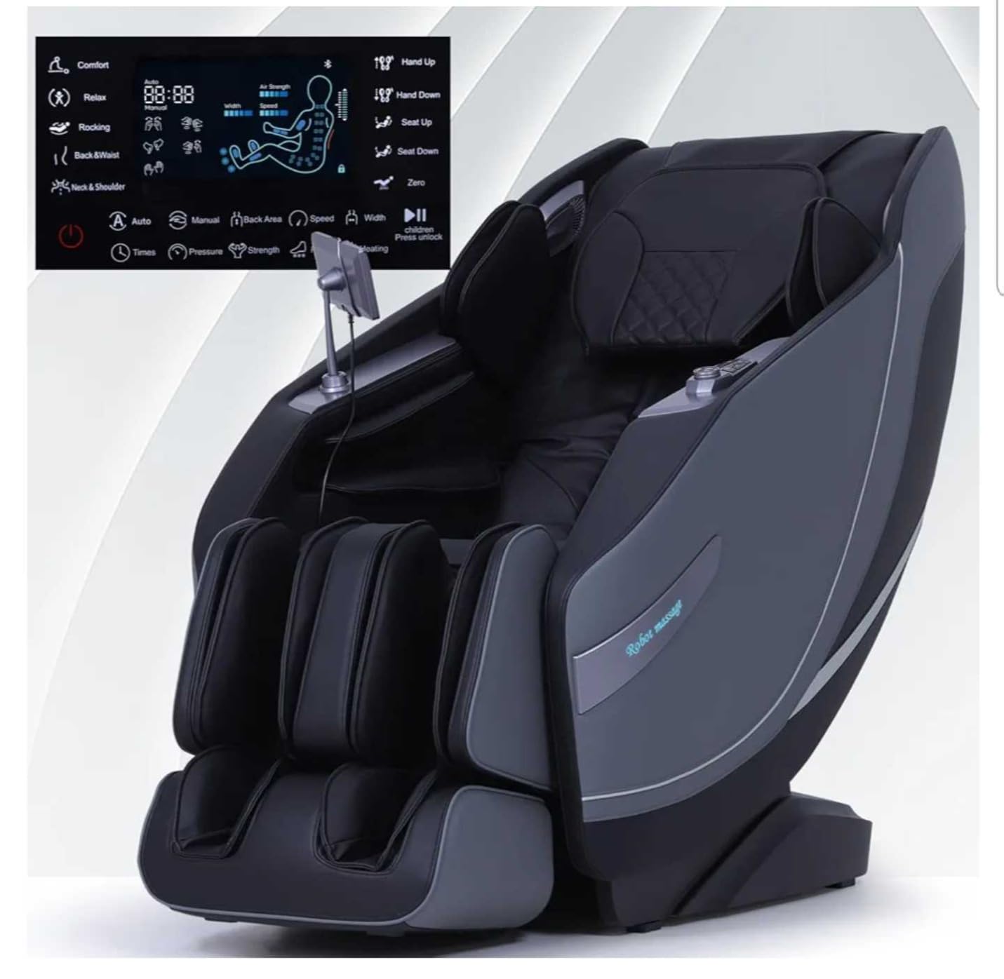 Massage Chair Full Body Zero Gravity, 3D ‌SL-Track Shiatsu Massage with Unique Rocking Sleep Mode, Upgraded Calf & Knee Massage (+11cm) for Tall People, Wireless Charging &Touch Screen,Black. customer photo 2