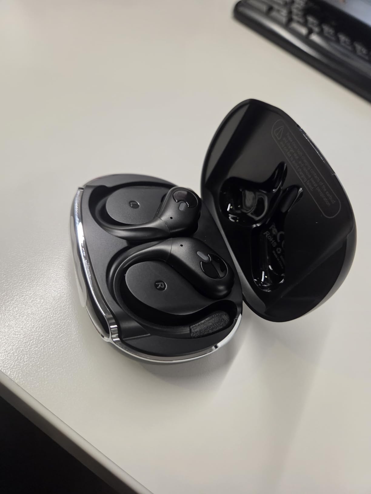 Active Noise Cancelling Ear Buds Wireless Earbuds 90H Playtime Bluetooth Headphones Stereo Bass Over-Ear Hooks Earphones with Power Display Case IPX7 Waterproof Headset for Workout/Running, Black customer photo 1