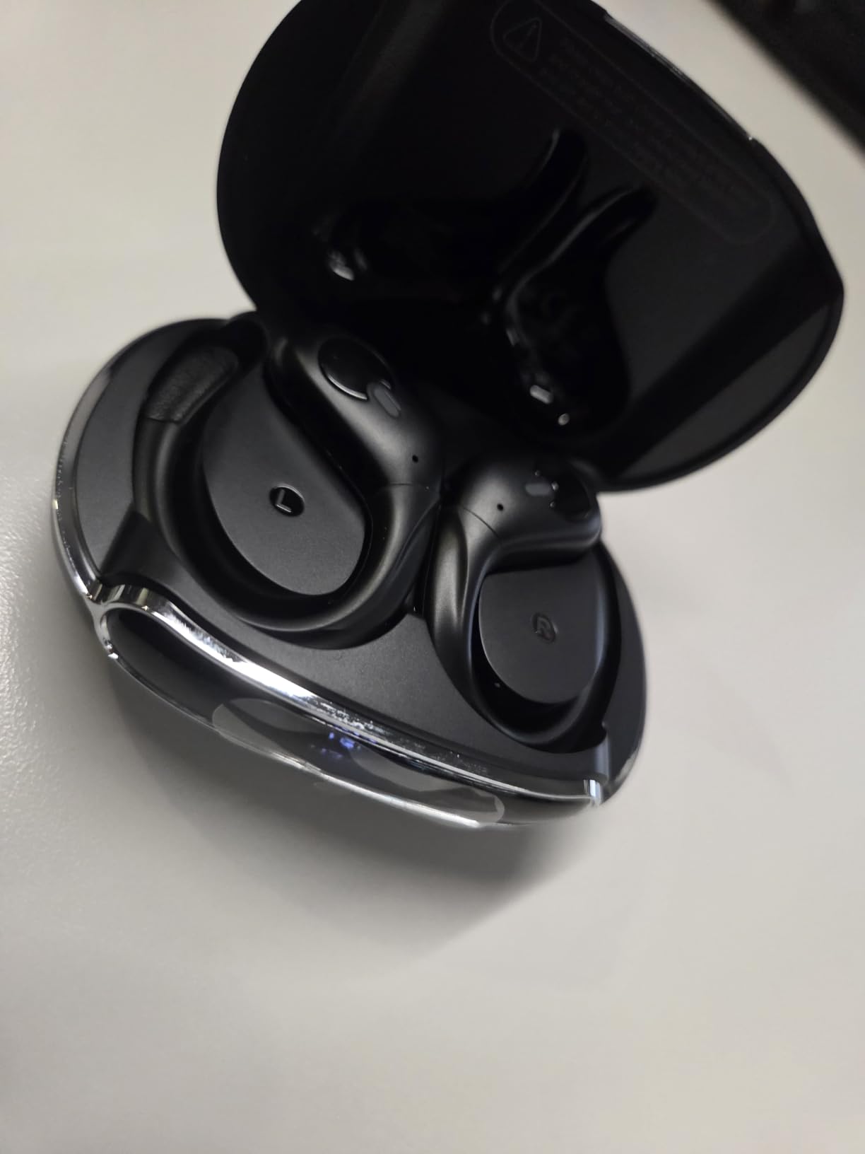 Active Noise Cancelling Ear Buds Wireless Earbuds 90H Playtime Bluetooth Headphones Stereo Bass Over-Ear Hooks Earphones with Power Display Case IPX7 Waterproof Headset for Workout/Running, Black customer photo 2