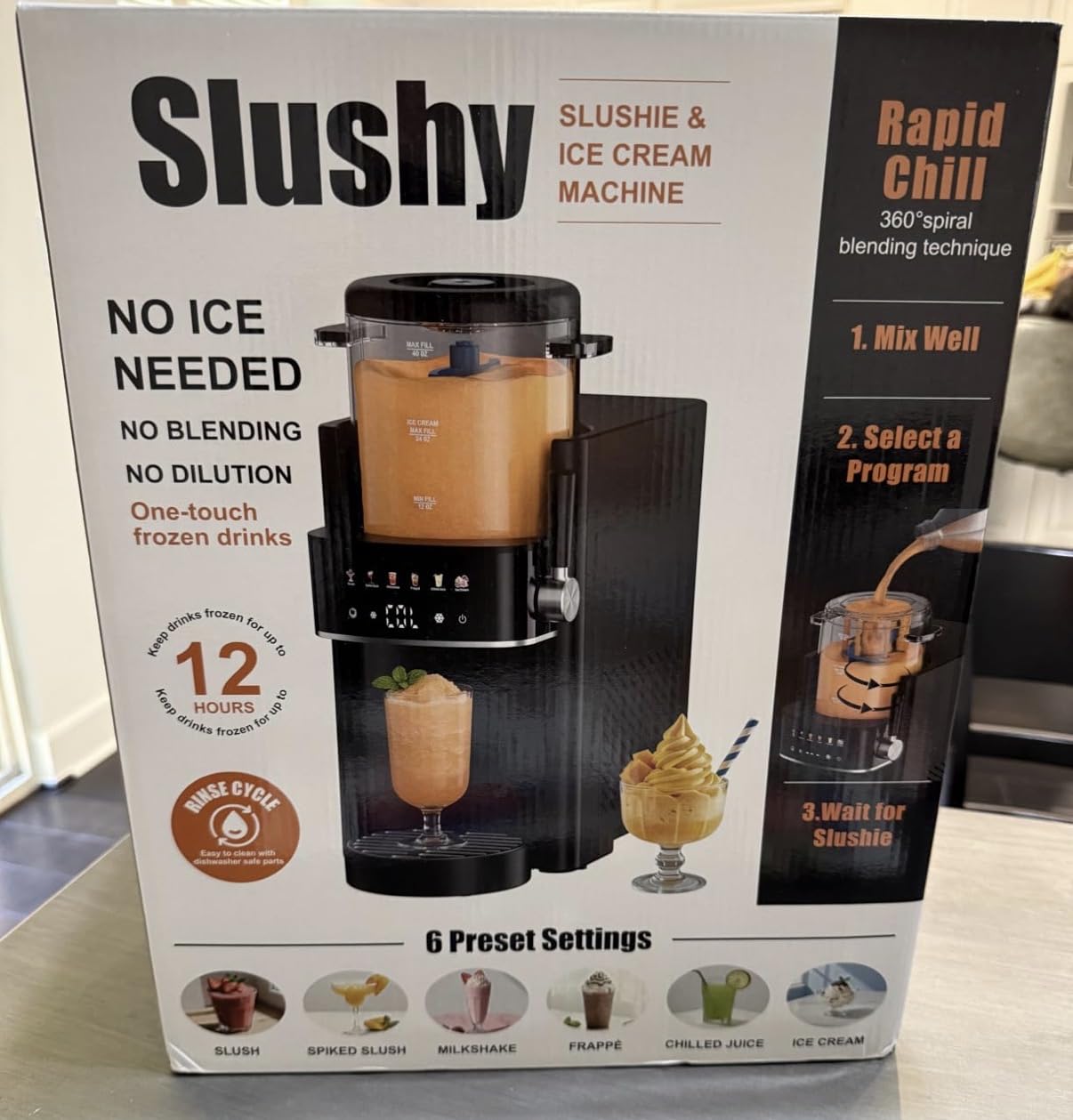 Slushie Machine for Home, Ice Cream Maker, 40OZ Capacity, Black | Slushy Margarita Frozen Drink Soft Serve Ice Cream Machine, 6 Preset, No Ice Needed, Fast Freeze, Temp Control, Easy to Clean customer photo 1