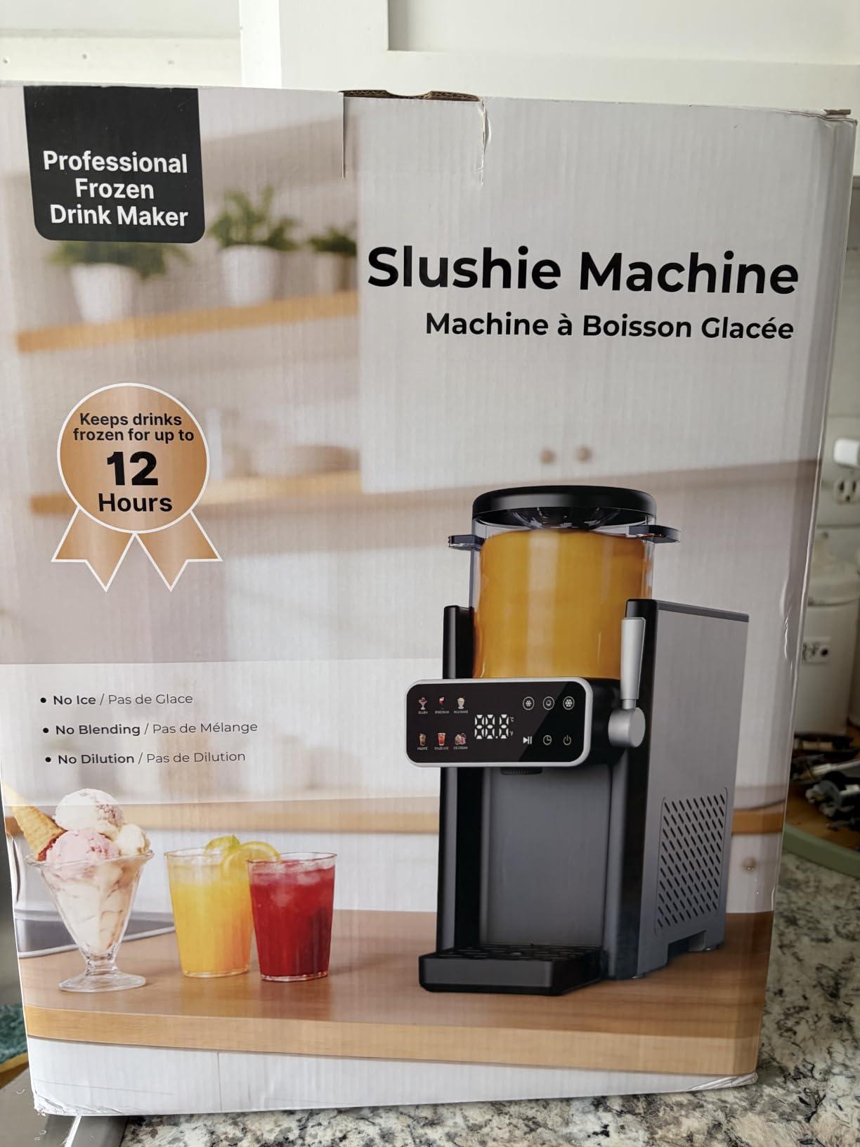 Slushie Machine for Home, Ice Cream Maker, 6 Presets, No Ice Needed, Black | Frozen Drink Maker, 12-Hour Timer, LED Display, Easy Clean customer photo 2