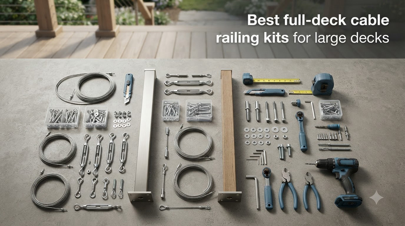 Best full-deck cable railing kits for large decks