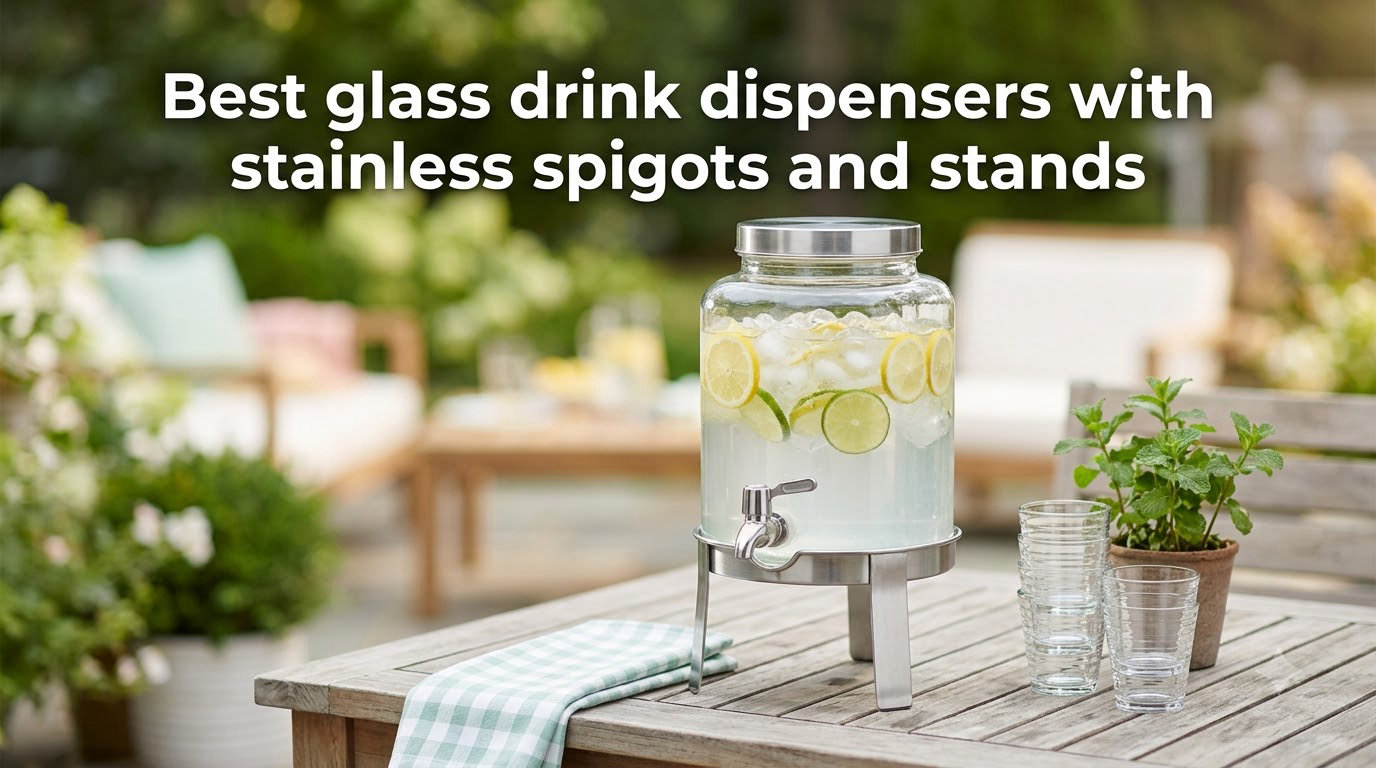 Best glass drink dispensers with stainless spigots and stands