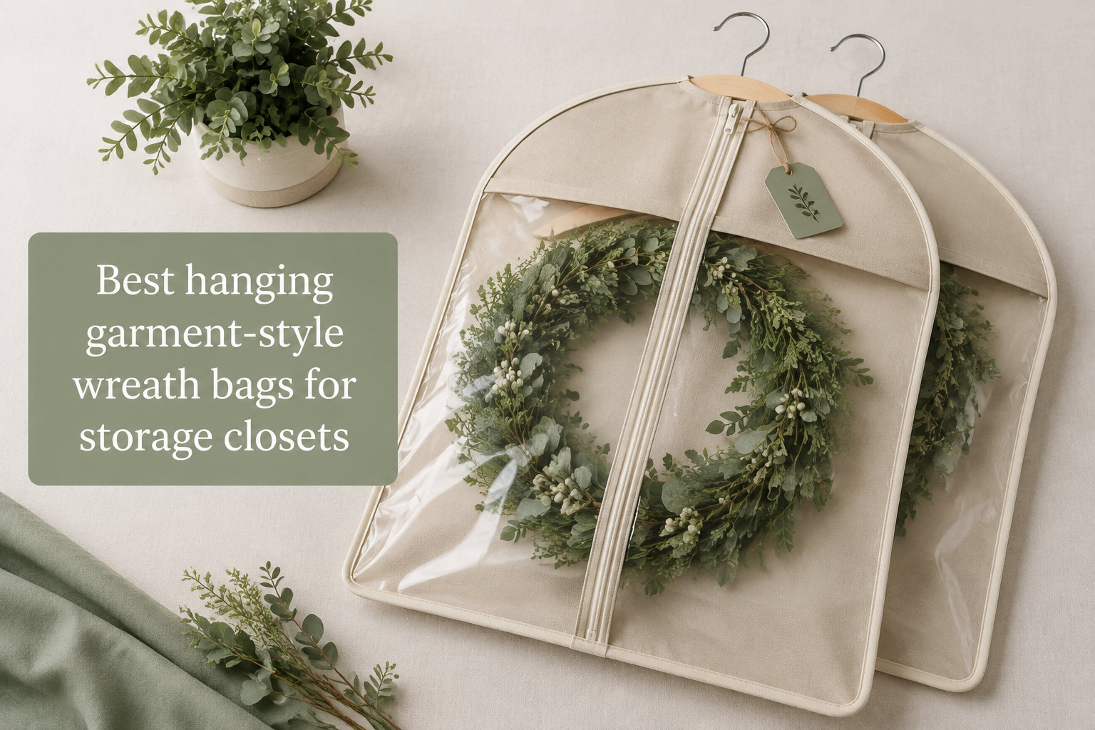 Best hanging garment-style wreath bags for storage closets
