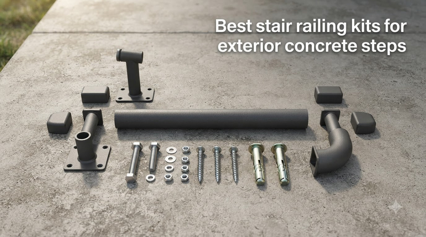 Best stair railing kits for exterior concrete steps