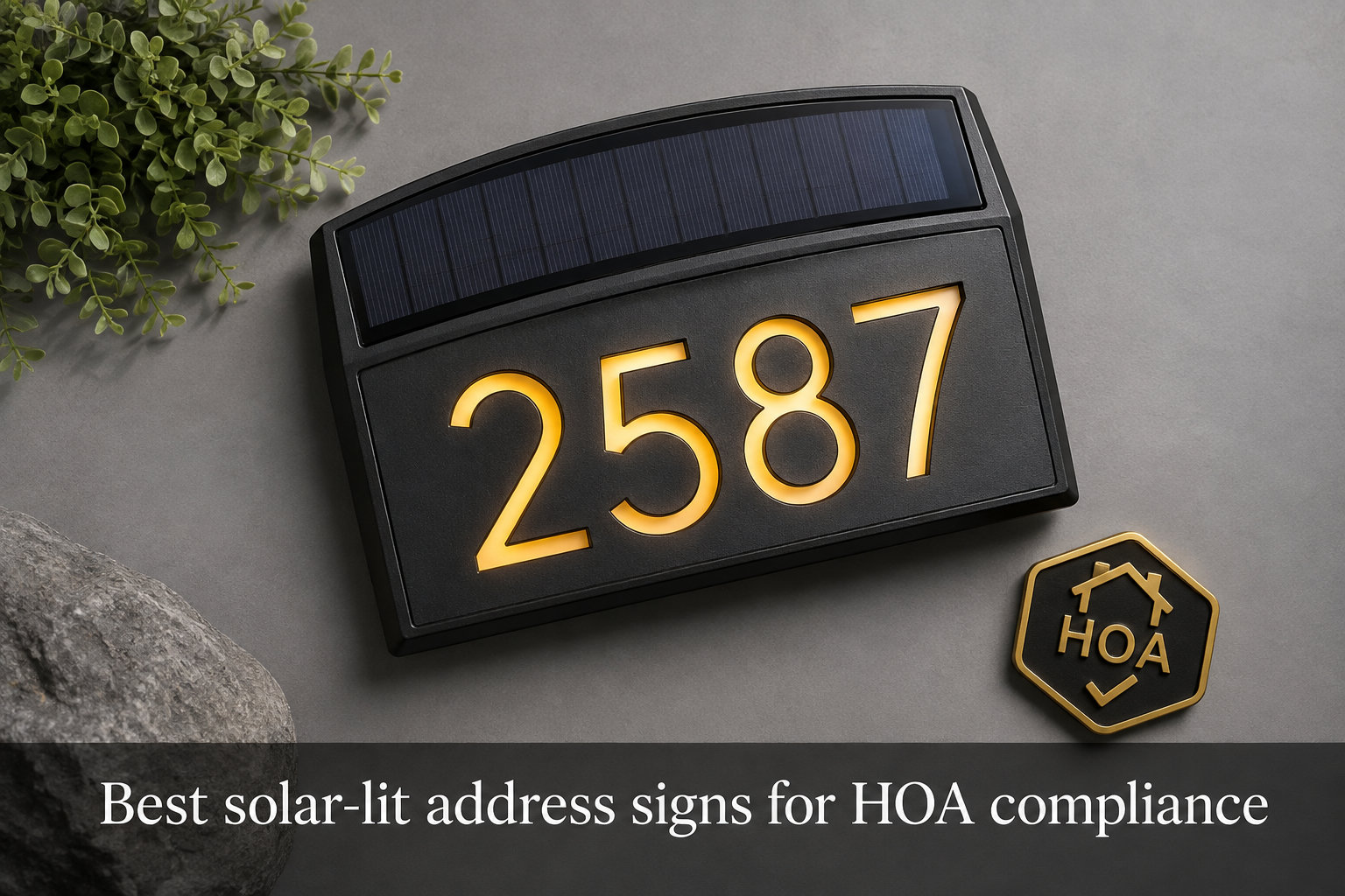 Best solar-lit address signs for HOA compliance