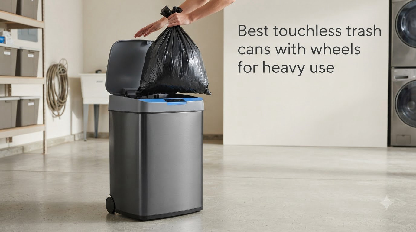 Best touchless trash cans with wheels for heavy use