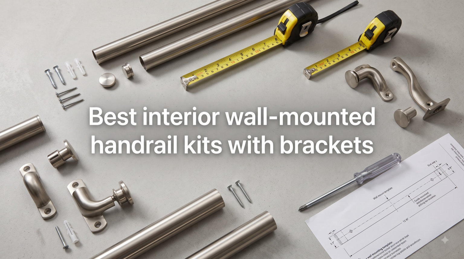 Best interior wall-mounted handrail kits with brackets