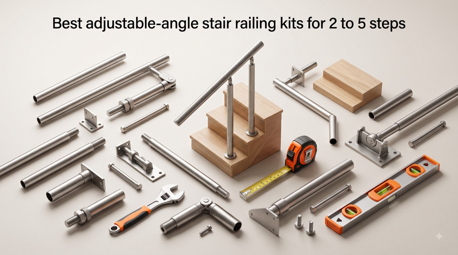 Best adjustable-angle stair railing kits for 2 to 5 steps