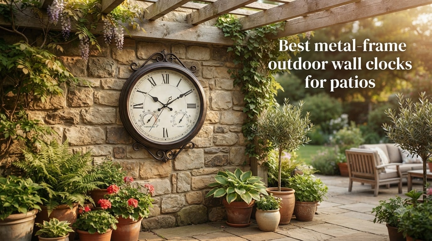 Best metal-frame outdoor wall clocks for patios