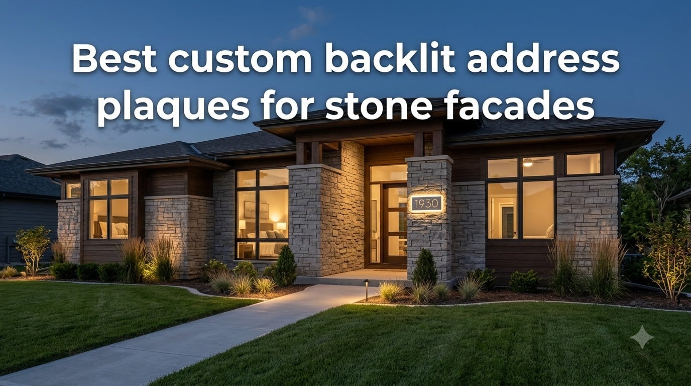Best custom backlit address plaques for stone facades