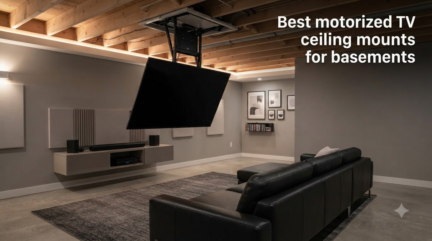 Best motorized TV ceiling mounts for basements