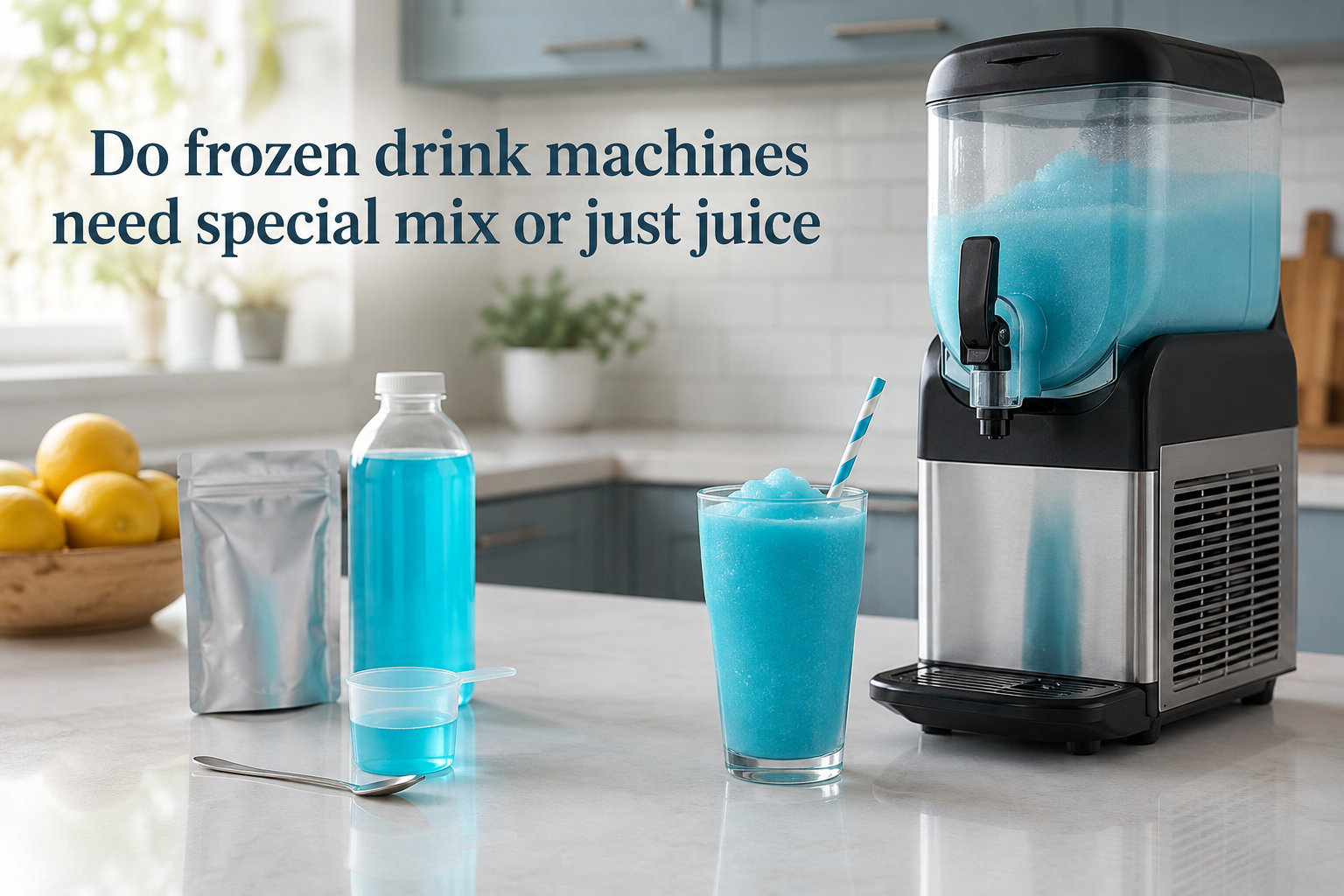 Do frozen drink machines need special mix or just juice