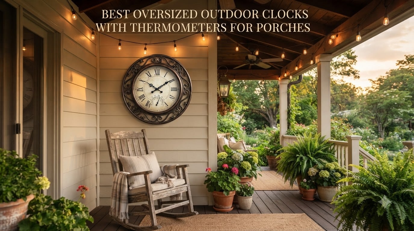 Best oversized outdoor clocks with thermometers for porches