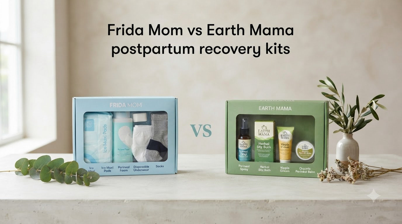 Frida Mom vs Earth Mama postpartum recovery kits