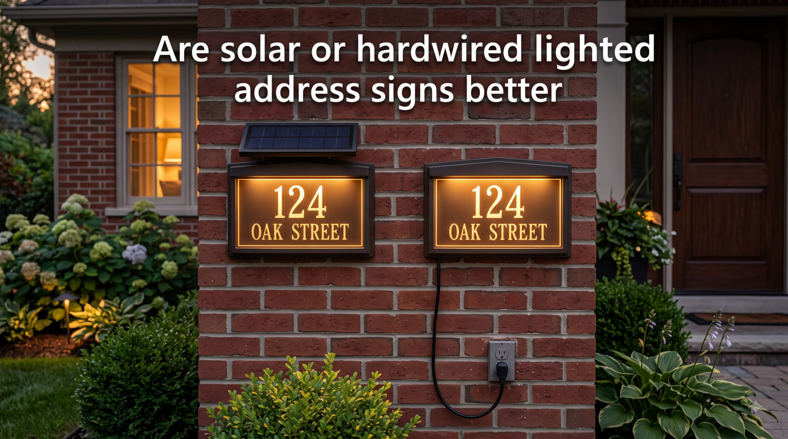 Are solar or hardwired lighted address signs better