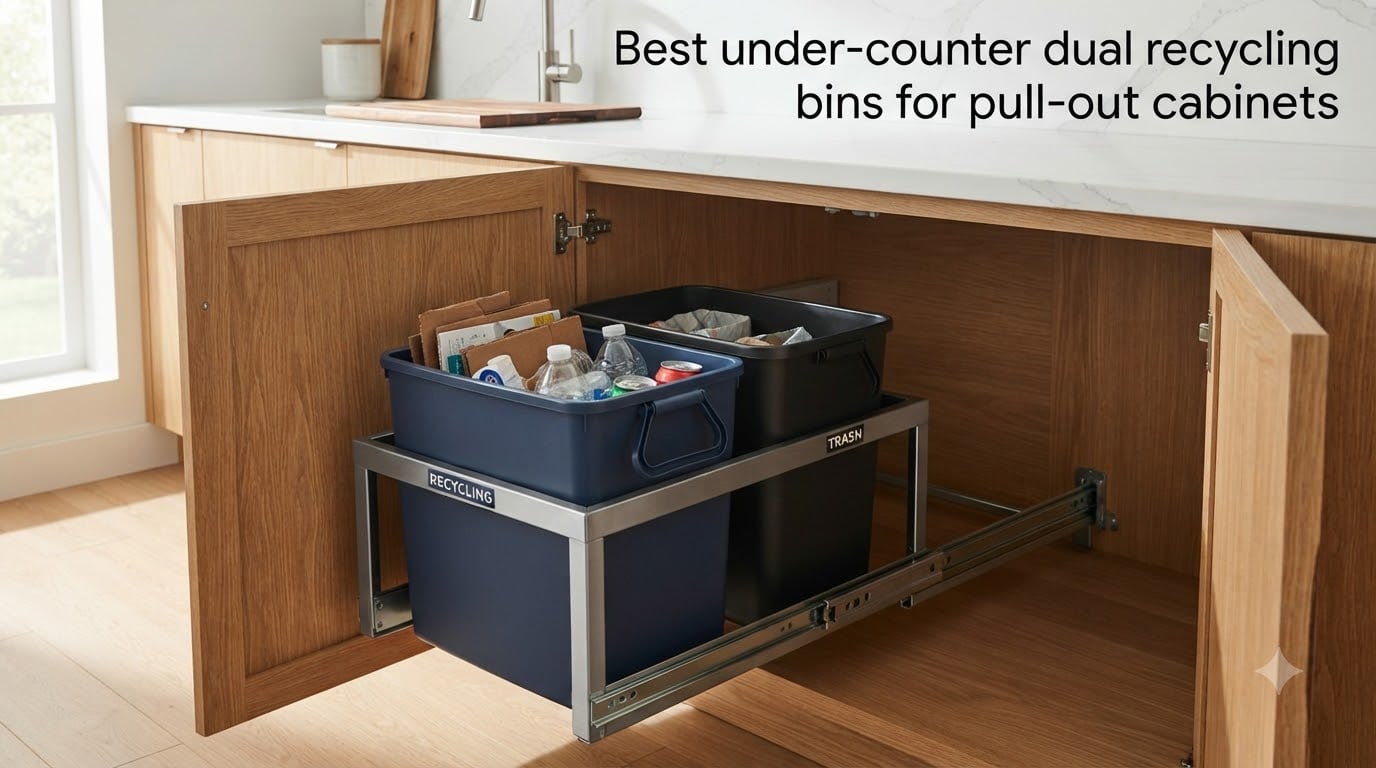 Best under-counter dual recycling bins for pull-out cabinets