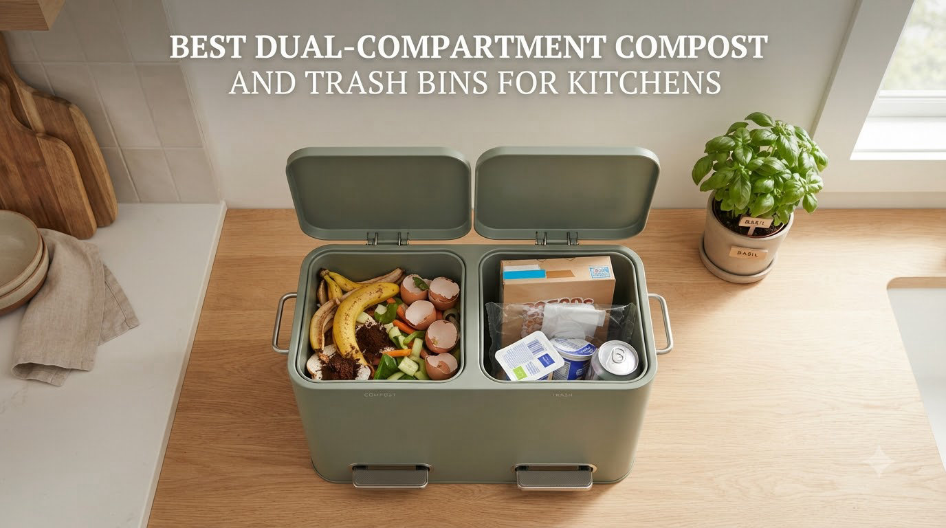 Best dual-compartment compost and trash bins for kitchens