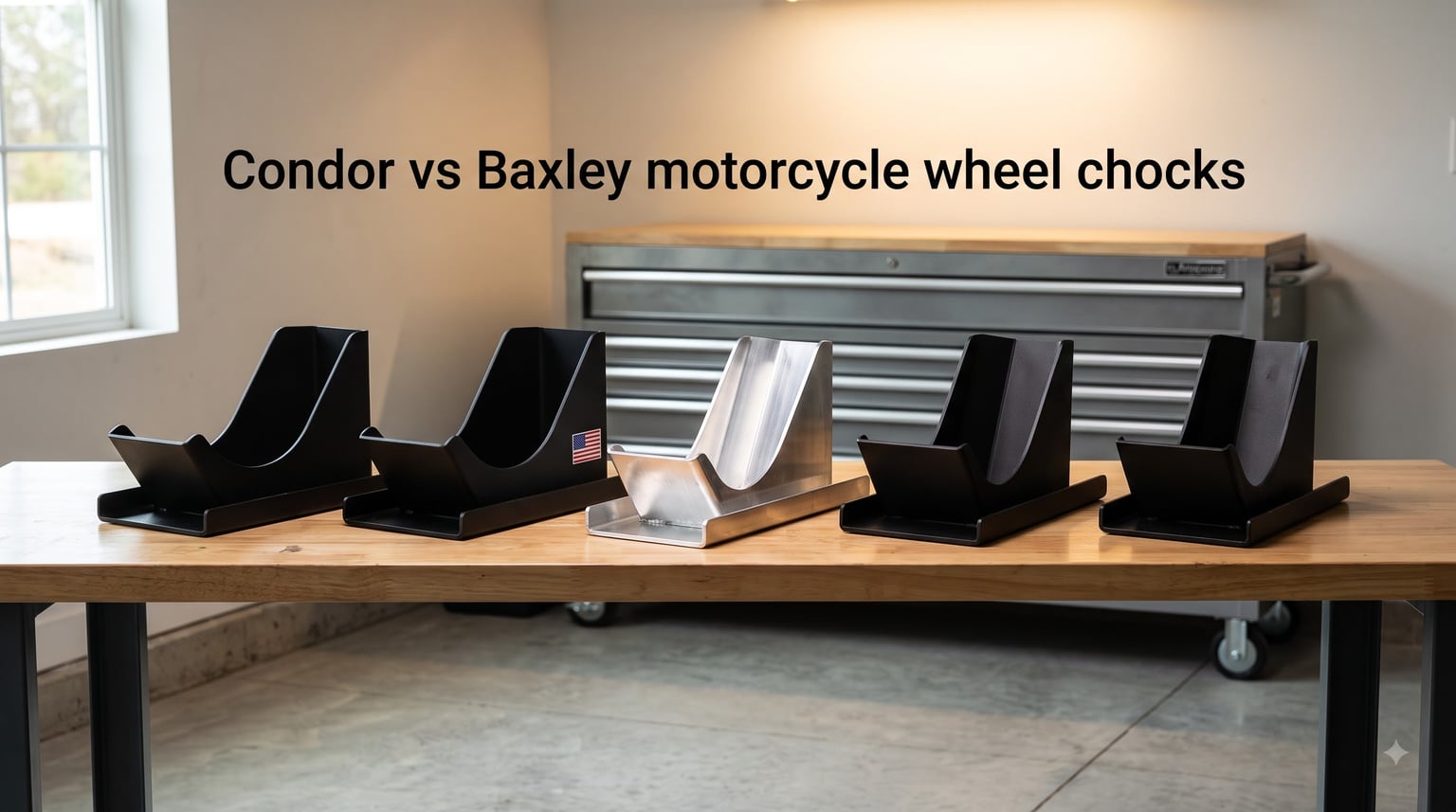 Condor vs Baxley motorcycle wheel chocks