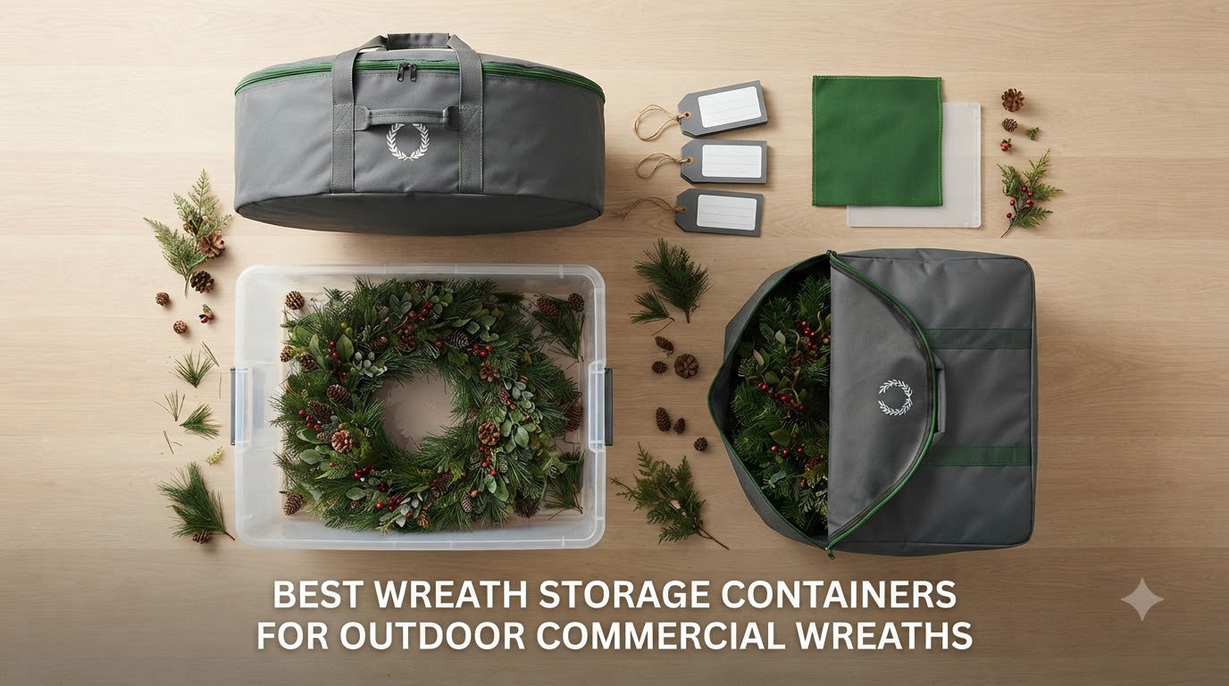 Best wreath storage containers for outdoor commercial wreaths